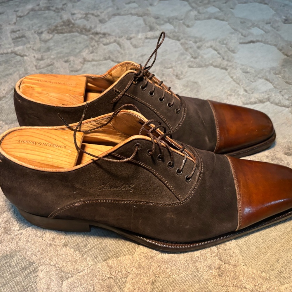 Classic Brown Stefano Brauchini Leather/Suede Men's Shoes 10